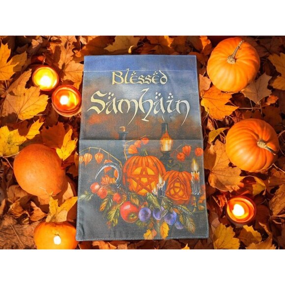 Blessed Samhain Garden Flag Halloween Autumn Fall Home Decor - Picture 4 of 11
